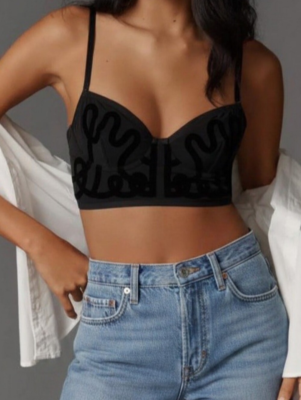 Anthropologie Black Corset Top - Picture 2 of 7
